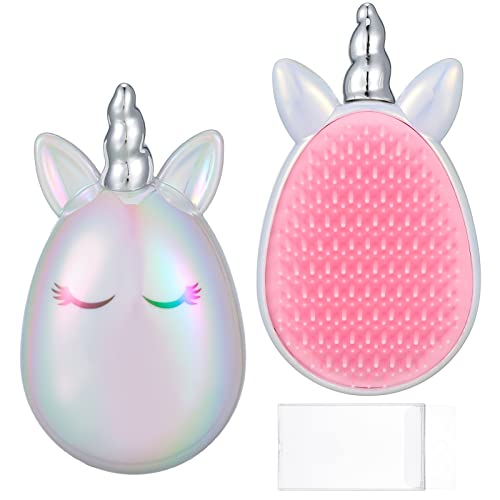RosewineC Unicorn Detangle Hairbrush Tangle Teaser Hair Brush, Women and Girls Detangling Brush for Thick, Wavy, Curly or Thin Hair