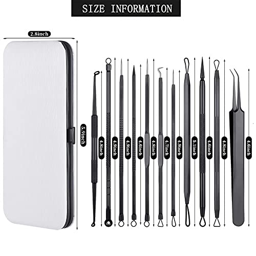 Somnr Pimple Popper Tool Kit, 11Pcs Blackhead Remover Tool Blackhead Extractor Tool Kit with White Bag,Pimple Popping Kit for Pimples, Blackheads