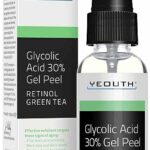 Glycolic Acid Peel Gel for Face, 30% Gel Professional, Gentle Skin Exfoliator with Retinol & Green Tea, Chemical Peels for Face, Wrinkles, Dark S