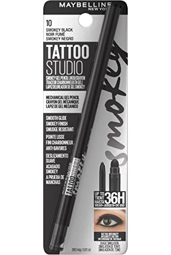 Maybelline Tattoo Liner Smokey Gel Pencil Eye Liner, Long Lasting, Fade-Proof & Waterproof Formula 10 Smokey Black