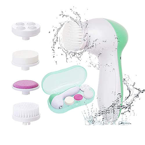 Facial Cleansing Brush Electric Facial Spin Brush Set with 4 Brush Heads for Gentle Exfoliating,Deep Cleansing,Removing Blackhead,Massaging Face
