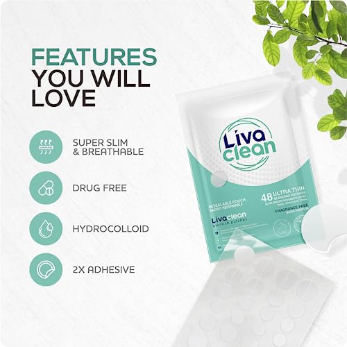 Livaclean Acne Patches - Translucent Hydrocolloid Patches Pimple Spot Treatment Stickers for Face and Body - Zit Sticker - Spot Patch Pimple Patc
