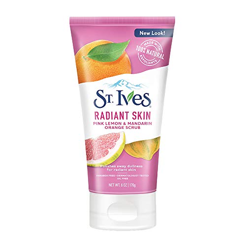 St. Ives Radiant Skin Face Scrub For Dull Skin Pink Lemon and Mandarin Orange Dermatologist-Tested Face Wash Scrub With 100 percent Natural Exfol