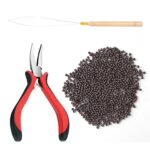 Vlasy Hair Extensions Tools Kit,Professional Tools With Hair Extension Pliers,Loop Threader and 200PCS 3.0mm Silicone Hair Extension Rings Beads