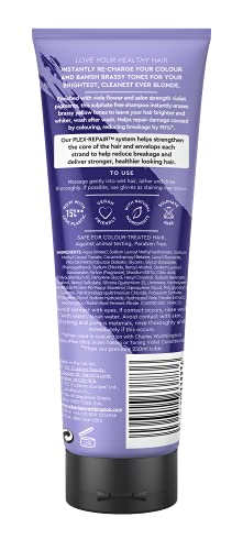 Charles Worthington Colourplex Toning Ultra Violet Shampoo, Purple Shampoo for Blonde Hair, Toning Shampoo for Blondes, Purple Pigment Shampoo, 2