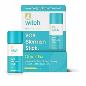 Witch SOS Blemish Stick, fights bacteria, works instantly, reduces excess oil and blemishes. Vegan friendly. Packaging may vary, exactly the same