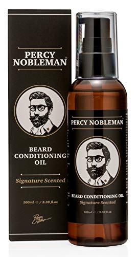 Beard Oil by Percy Nobleman - 99% Naturally Derived Newly Available Signature Scented Blend. Beard Conditioning Oil With a Special Mixture of Qua