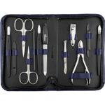 Manicure Set - 12 Piece Professional Pedicure Tools - German Made Nail Kit - Grooming Set - Genuine Leather Case - Ideal Travel Nail Kit - Nail S