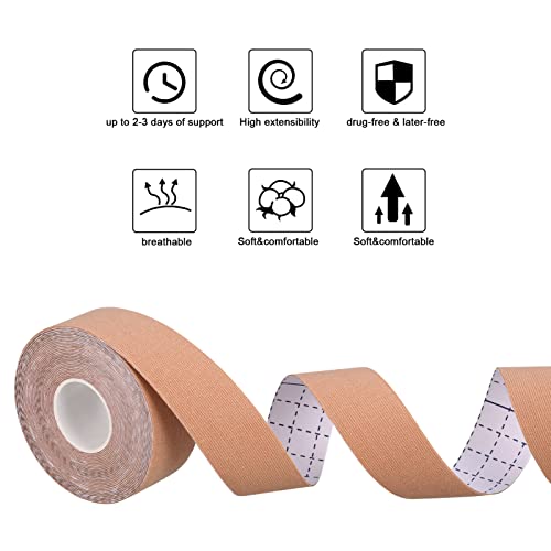 FANTESI 2 Rolls Anti Wrinkle Tape Wrinkle Patches, (500CM*2.5CM) Face Eye Neck Lift Tape Multifunctional High Elasticity Forehead Frown Facial Li