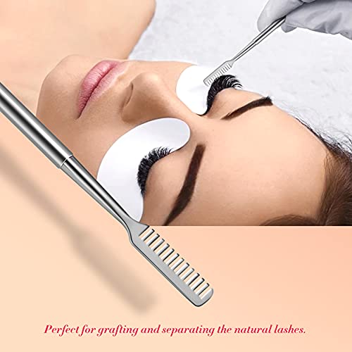 FVION Lash Lift Tool - 2 in 1 Eyelash Separator Tool Comb, Professional and Beauty Eyelash Lift Tool, Metal Lash Lifting Tool, Lash Extension and