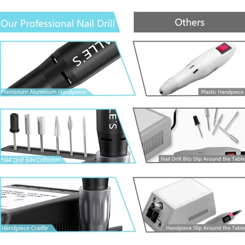 Professional Nail Drill Machine 20000 RPM Efile Electric Nail Filer Kit Polishing Tools for Finger Toe Nails, Acrylic Gel Nails, Nail Drills with