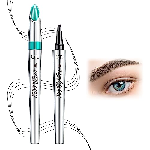 Eyebrow Pencil Tattoo Eyebrow Pen Waterproof Microblading Eye Brow Makeup Tool with Fork Tip Long-lasting for Natural Hair Like Defined Smooth Br