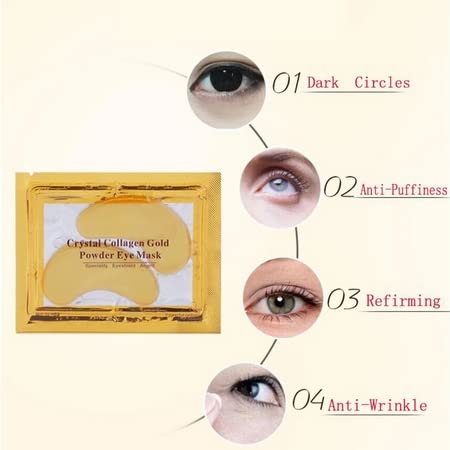 24K Under Eye Treatment Masks, Natural Gel Eye Masks, Under Eye Gel Patches for Dark Circles, Anti Wrinkle, Puffy Eyes, Skincare, Hydrating, Soot