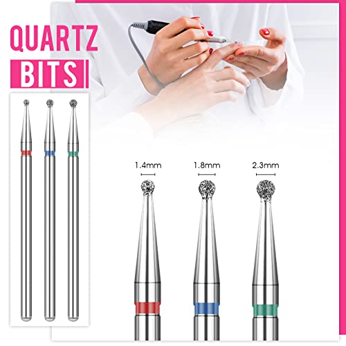 19 Pieces Nail Drill Bits Set Acrylic Nail Bits Ceramic Efile Nail Drill Bit Diamond Cuticle Electric Nail File Carbide Cuticle Remover Bits for