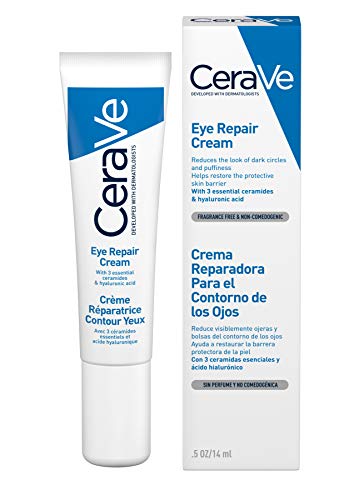 CeraVe Eye Repair Cream for Dark Circles & Puffiness 14ml with Hyaluronic Acid and 3 Essential Ceramides
