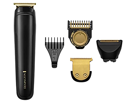 Remington T-Series Men's Hair Clipper and Beard Trimmer Kit - Cordless Professional Grooming Kit with 11 Attachments - MB7050, Black