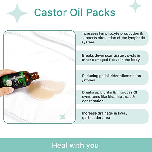 Castor Oil Pack for Liver, Breast Pad and Castor Not Include,Castor Oil Pack Wrap for Waist and Neck, Reusable Castor Oil Pack Only, Cotton Flann