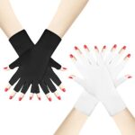 Sibba 2 Pairs Anti UV Gloves for Gel Nail Lamp, Gel Manicures Glove Professional Protection Stretchy Fingerless Gloves Nail Art Skin Care UV Shie