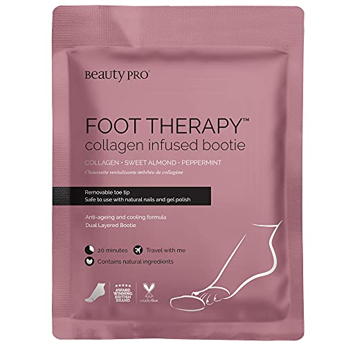 BEAUTYPRO FOOT THERAPY Foot Mask with Collagen, Salicylic Acid & Argan Oil | Packed Full of Natural Ingredients | Intensely Moisturising | Bootie