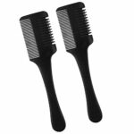 2 PCS Hair Cutter Comb Hair Razor Comb Double Edge Thinner Comb for Salon Home Hair Cutting Styling (Black)