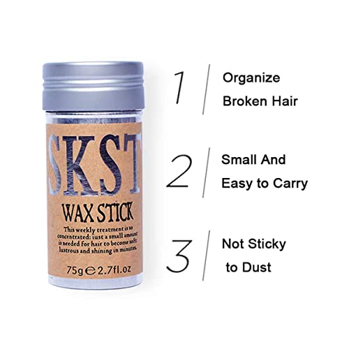 TBACW Broken Hair Wax Stick,2.7Oz Styling Hair Wax Stick Control Hair Slick Non-Greasy for Fly Away & Edge Frizz Hair (1pcs)