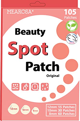 MEAROSA Beauty Spot Pimple Patch 105 dots - VEGAN, Cruelty-Free, Absorbing cover, Hydrocolloid Blemish Spot Patch Beauty Spot Patch Three Size