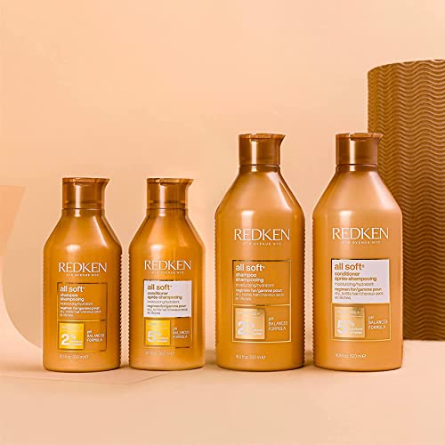 REDKEN Shampoo & Conditioner, For Dry Hair, Argan Oil, Softness and Shine, All Soft, Power Duo 500 ml Set