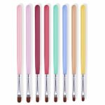 Nail Art Brushes 8 Pcs Acrylic Brushes for Nails Colorful Nail Clean Up Brush for Nail Salon and DIY Nail Art，Clean Nails Polish Nails