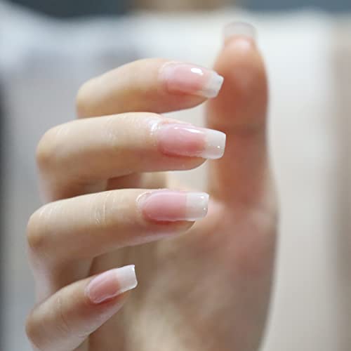 FANZEST Nude Gel Nail Polish LED UV Jelly Milky Transparent Clear Sheer Natural Color Gel Polish French Manicure Nail Art (Soft Clear Pink)