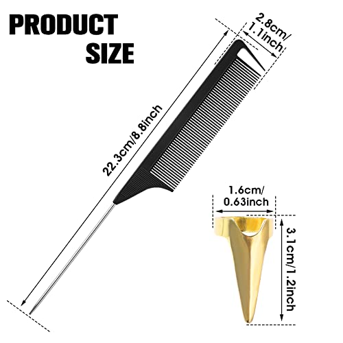 Braiding Finger Tool Hair Parting Tool For Finger, 9 Pcs Parting Ring For Braiding Hair Metal Nails For Fingers BraidingTool, Hair Parting Tool F