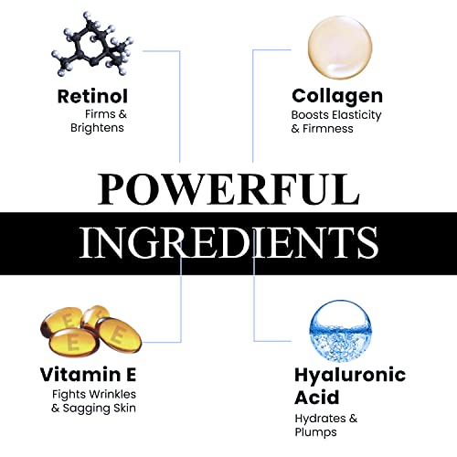 Retinol Face Cream with Hyaluronic Acid & Vitamin E | The Best Anti Aging Cream to Reduce Wrinkles & Age Spots | Day & Night use | Better than an