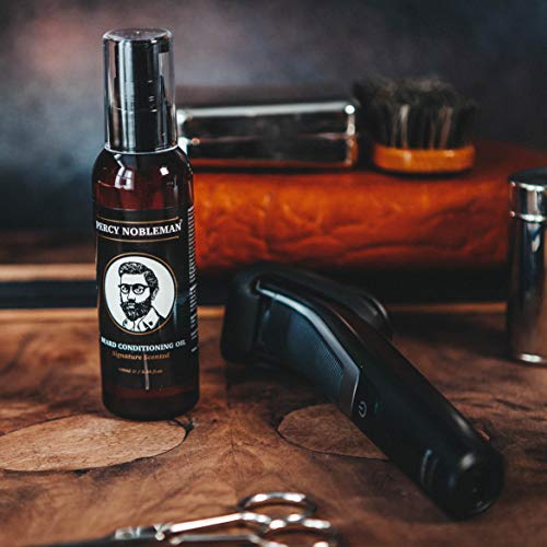 Beard Oil by Percy Nobleman - 99% Naturally Derived Newly Available Signature Scented Blend. Beard Conditioning Oil With a Special Mixture of Qua