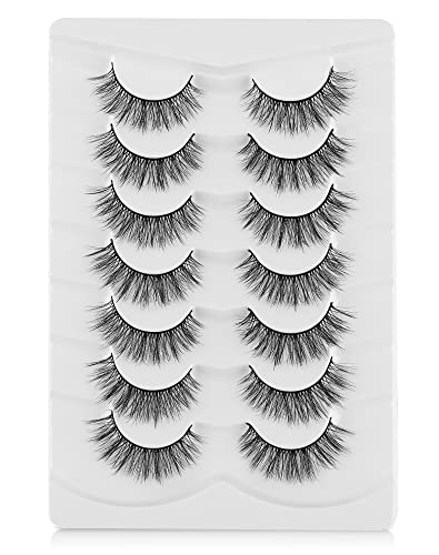 Onlyall Lashes Mink False Eyelashes Natural Wispy Lashes Soft Faux Mink Lashes Fluffy False Lashes 16MM A04