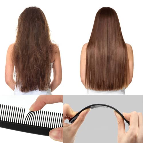 Hair Comb, Professional Hairdressing Carbon Fibre Comb, Fine and Standard Tooth Hair Cutting Comb, Heat Resistant Anti Static Hair Comb, Hairdres