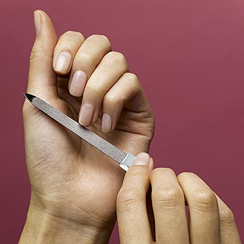 Haryali London Diamond Nail File - 20 cm Double Sided Professional Nail File for Tending Thick and Hard Natural Nails - Metal Nail File for Women