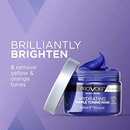 PRO:VOKE Touch Of Silver Hydrating Purple Toning Hair Mask 300 ml, Brightens Blonde, Platinum, White or Grey Hair Whilst Deeply Nourishing Damage