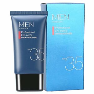 40g Men Outdoor Sunscreen, SPF35 Isolation Refreshing Sunscreen Cream Moisturizing Sunblock for Face, Neck, Legs & Whole Body Daily Use Travel