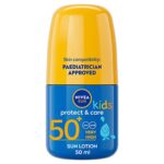 NIVEA SUN Kids Protect & Care Caring Roll-On (50 ml) Sunscreen with SPF 50, Roll-On Kids Suncream for Delicate Skin, Immediately Protects Against