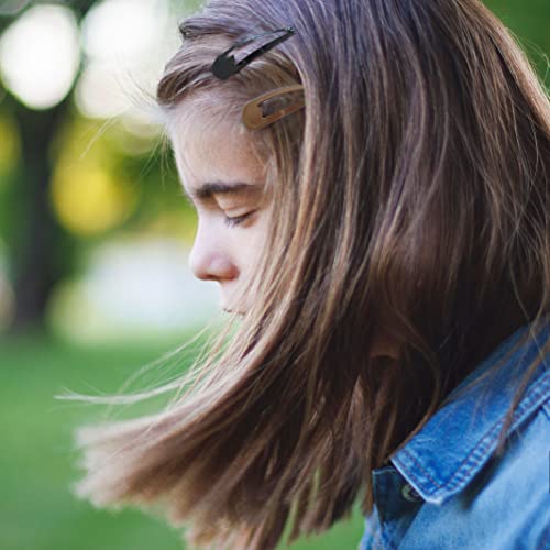 Jeffan 50 Pcs Snap Hair Clips 2 Inch Metal No Clips Barrettes Girls' Hair Accessories for Girls Women(black)