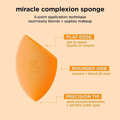 REAL TECHNIQUES,5 Count (Pack of 1) Everyday Essentials Makeup Brush Complete Face Set (Miracle Complexion Sponge, Expert Face, Blush, Setting an