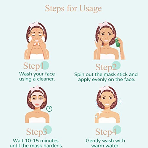 Green Tea Mask Stick for Face, 2Pack Poreless Deep Cleanse Mask Stick, Blackhead Remover with Green Tea Extract, Deep Pore Cleansing, Moisturizin