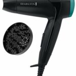 Remington Folding Travel Hairdryer with Mini Concentrator and Diffuser, Worldwide Voltage - D1500, Black
