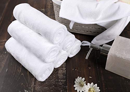 Microfibre Face Cloths Makeup Remover Cloths Face Drying cloths Wash Towels Facial Cleansing Towels Super Soft 30cm x 30cm 8 Pack white