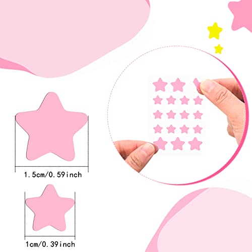 Heyu-Lotus 54 Patches Star Pimple Patches, Starface Pimple Patches Spot Patches Cute Star Shape for Face Zit Patch Acne Dots,15mm & 10mm