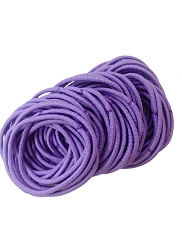 FEIFEI'S BOW 50Pcs Girls Women 2.5mm Thin School Uniform Endless Hair Elastics Bobbles Hair Ties Bands Ponios Ponytail Holders (Burgundy)