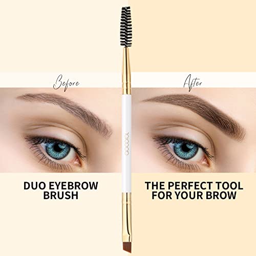 Docolor Eyebrow Brush Duo Eyebrow Spoolie 1Pc Professional Angled Eye Brow Brush Perfect for Lining and Shaping Brows, Spoolie for Brows or Lashe