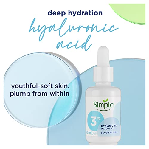 Simple 3% Hyaluronic Acid & B5 Serum for hydrated, softer skin Suitable for all skin types 30 ML