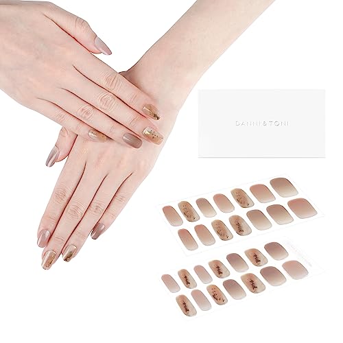 DANNI & TONI 28 Stickers Semi Cured Nail Wraps Soft Self-Adhesive Gel Nail Stickers,Salon-Quality Gel Nail Polish Strips Manicure Stickers Set (i