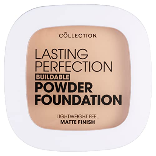 Collection Cosmetics, Lasting Perfection Buildable Powder Foundation, Medium Coverage, Lightweight Feel, Matte Finish, Beige, 7.5g