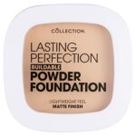 Collection Cosmetics, Lasting Perfection Buildable Powder Foundation, Medium Coverage, Lightweight Feel, Matte Finish, Beige, 7.5g